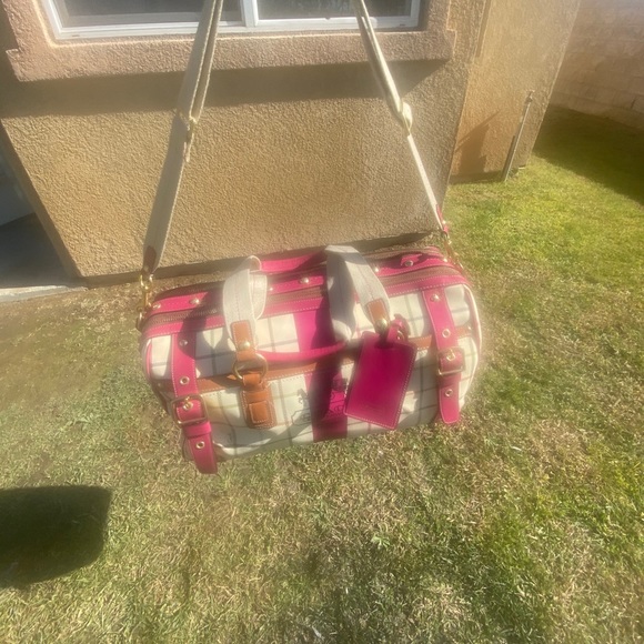 Coach Handbags - COACH large plaid duffel , NWT